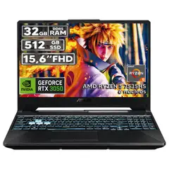 ASUS - PORTÁTIL GAMER RYZEN 5 7535HS 32GB RAM 512GB SSD RTX 3050 4GB 15,6 FHD BLACK