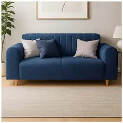 GENERICO - SOFA DE 3 PUESTOS MARSELLA EN TELA ANTIFLUIDOS AZUL NAVY