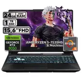 ASUS - PORTÁTIL GAMER RYZEN 5 7535HS 24GB RAM 1TB SSD RTX 3050 4GB 15,6 FHD BLACK