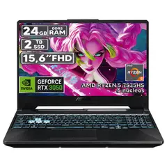 ASUS - PORTÁTIL GAMER RYZEN 5 7535HS 24GB RAM 2TB SSD RTX 3050 4GB 15,6 FHD BLACK