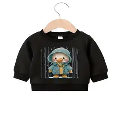 100 - Sueter Negro de Bebe con Pato