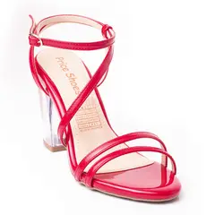 PRICE SHOES - Priceshoes Sandalia Tacon Cristal 952TE-06ROJO