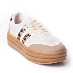 PRICE SHOES - Tenis Moda Mujer suela alta 282T-039TALCO