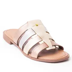 PRICE SHOES - Priceshoes Sandalia Plana para dama 692V233OROROSA