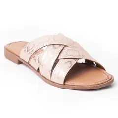 PRICE SHOES - Priceshoes Sandalia Plana para dama 692V223OROROSA