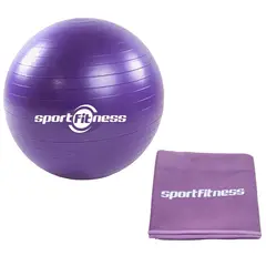 SPORTFITNESS - Pelota 65cm + Toalla Microfibra Wicking Yoga