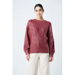 VELEZ - Vélez Sweater Tejido Layla Para Mujer Efecto Resinado Vinotinto