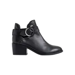 VELEZ - Vélez Botines Tacón Campina De Cuero Hebilla Negro