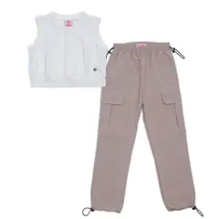 BUBBLE GUMMERS - Conjunto Para Niña Bubblegummers Blanco-Camel Janys