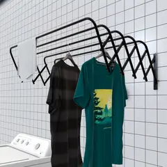 REJIPLAS - Tendedero de pared 60cm negro