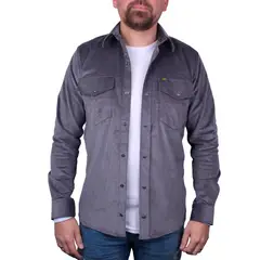 LEC LEE - Camisa en Pana para Hombre - Gris Oscuro Gris oscuroM