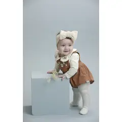 BABY SAMUU - Conjunto blusa y braga pana Wildflower