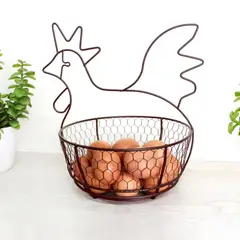 REJIPLAS - Canasta para huevos malla pintado cobrizo