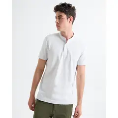 SEVEN SEVEN - Polo Texturizada Cuello Mao Para Hombre Gris