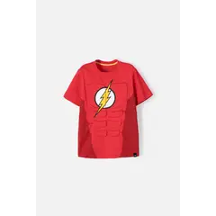 DC COMICS - Camiseta de Flash roja manga corta para niño