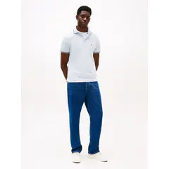TOMMY HILFIGER - Polo celeste ribeteado de corte slim
