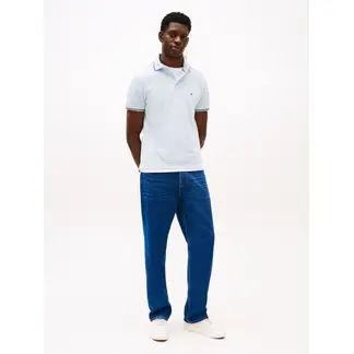 TOMMY HILFIGER - Polo celeste ribeteado de corte slim