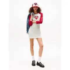 TOMMY HILFIGER - Minivestido multicolor Tommy Girl de corte slim Tommy Jeans