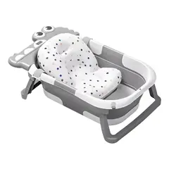 KIDSHOP - Bañera Portátil Con Termómetro Y Cojin Malla 6869 Gris