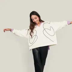 JULIANA SANCHEZ - Buzo Lazos de amor - Marfil