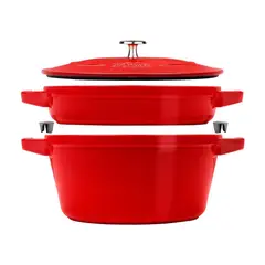 STAUB - Juego de cocina de 2 piezas Cocotte color Cherry –