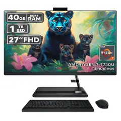 LENOVO - TODO EN UNO 3 27ALC6 RYZEN 7-7730U 40GB RAM 1TB SSD PANTALLA 27″ FHD LED