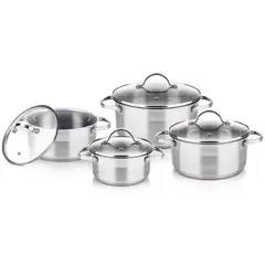 LAMART - Set Ollas Batería De Cocina Inducción 8pz Acero Inoxidable LTSSSET8