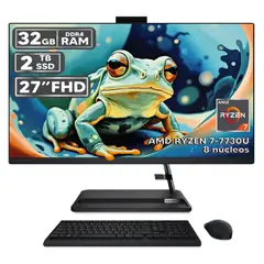 LENOVO - TODO EN UNO 3 27ALC6 RYZEN 7-7730U 32GB RAM 2TB SSD PANTALLA 27″ FHD LED