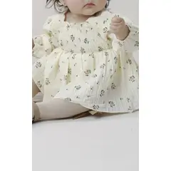 GENERICO - Vestido Clara Algodón gasa floral con diadema Baby Samuu