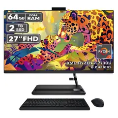 LENOVO - TODO EN UNO 3 27ALC6 RYZEN 7-7730U 64GB RAM 2TB SSD PANTALLA 27″ FHD LED