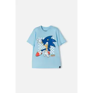 SONIC - Camiseta de de manga corta azul para niño