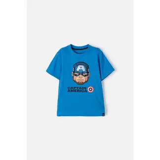 MARVEL - Camiseta del Capitan America manga corta azul para niño