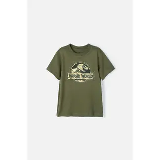 UNIVERSAL - Camiseta de Jurassic World manga corta verde militar para niño