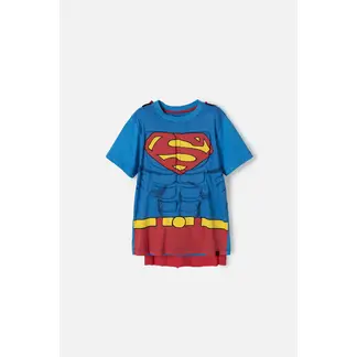 DC COMICS - Camiseta de Superman roja y azul con manualidad 3D para niño
