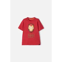 MARVEL - Camiseta de Ironman manga corta roja para niño