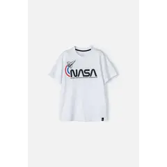 NASA - Camiseta de la blanca manga corta para niño
