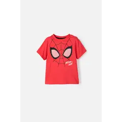 MARVEL - Camiseta de Spiderman estampada roja para niño de 2T a 5T