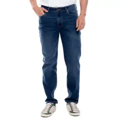 COLOR BLUE - Fremont/Regular Fit Jeans Tono Oscuro Con Desgastes