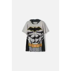 DC COMICS - Camiseta de Batman gris con capucha para niño