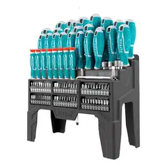 TOTAL - Set De Destornilladores + Puntas X 100 Piezas