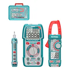 TOTAL - Medidor De Corriente Digital Probador + Tester + Pinza