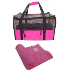 HALLY PET - Maletín Cargador Med + Cobija Med Rosado