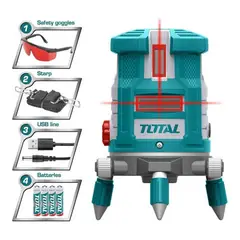 TOTAL - Nivel Laser Autonivelante 5 Lineas 0-30m