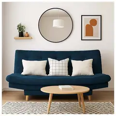 GENERICO - Sofá cama Click Clack clasic tres puestos, tela antifluido Azul Navy