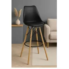 GENERICO - Silla Barra Bar Alta 107 Cms Negra