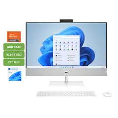 HP - TODO EN UNO - RYZEN 7 7730U - 8GB RAM - 512GB SSD - 27" FHD - WIN 11 - BLANCO