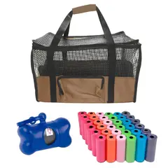 HALLY PET - Maletín Cargador Gde + Dispensador + 20 Rollos Marron