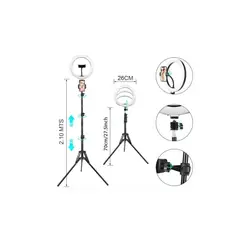 GENERICO - Aro De Luz 26 Cm Con Trípode Profesional 2 M De Altura Rgb