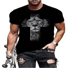 100 - Camiseta Color Negro con Leon