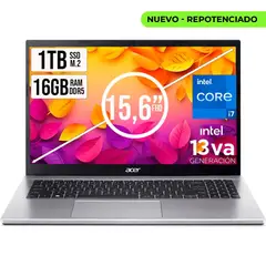 ACER - PORTATIL ASPIRE INTEL CORE I7-13620H SSD 1TB RAM 16GB DDR5 15,6 IPS FHD